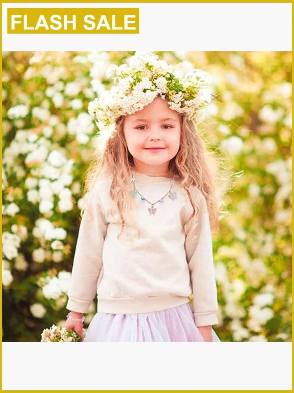 3pc Kids Jewelry Set Choker Necklace Bracelet Flower Gift